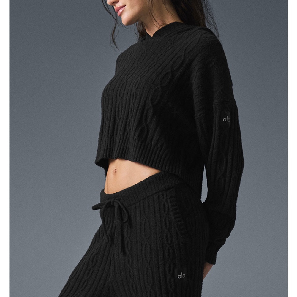 ALO Yoga Black Cable Knit Set - Picture 4 of 7
